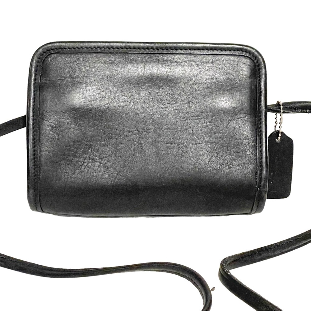 Coach Black Leather Compact Crossbody with Hangtag